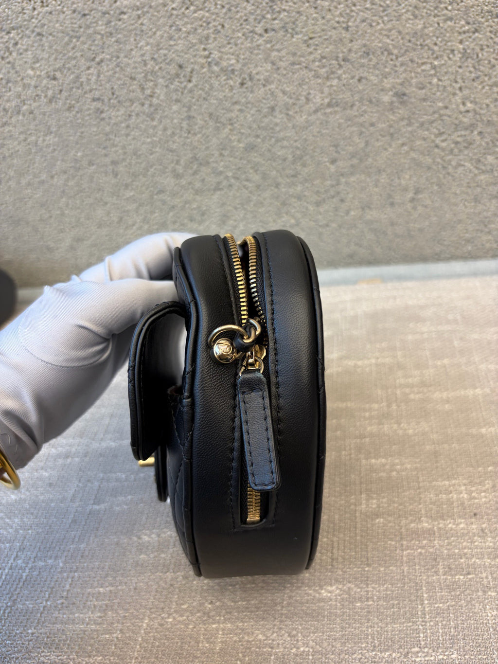 Chanel CC In Love Heart Belt Bag in Black Quilted Lambskin with Gold-Tone Hardware