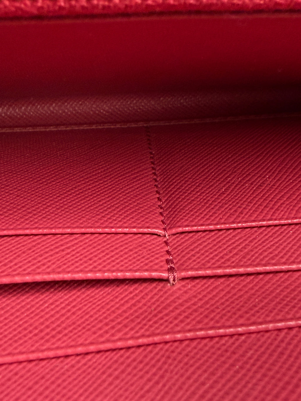 Prada Saffiano Metal Triangle Logo Zip-Around Continental Wallet (Peonia / Magenta)