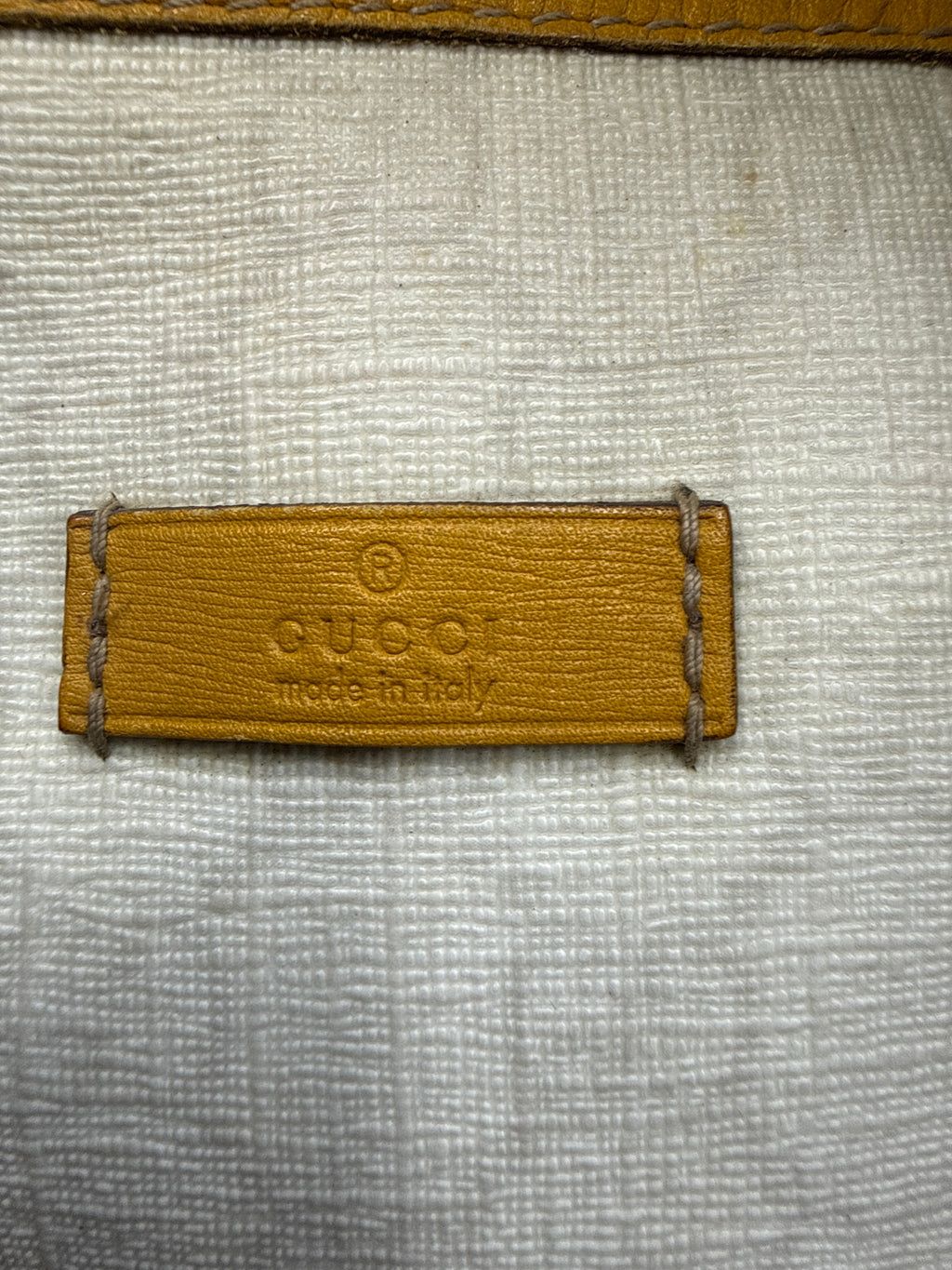 Gucci Joy Boston GG Plus Canvas Satchel with Yellow Leather Trim