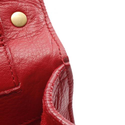 Yves Saint Laurent (YSL) Muse Two Bag in Red Textured Leather