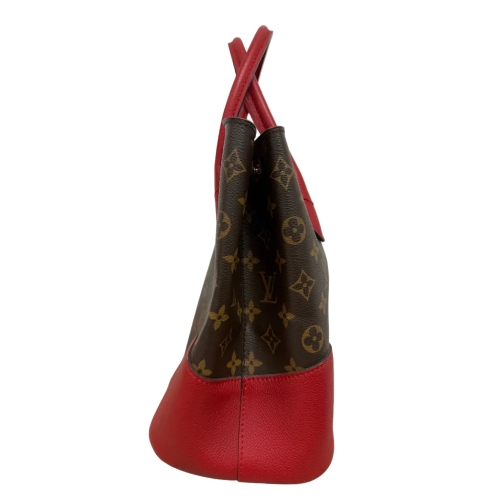 Louis Vuitton Flandrin Bag in Monogram Canvas and Red Calfskin
