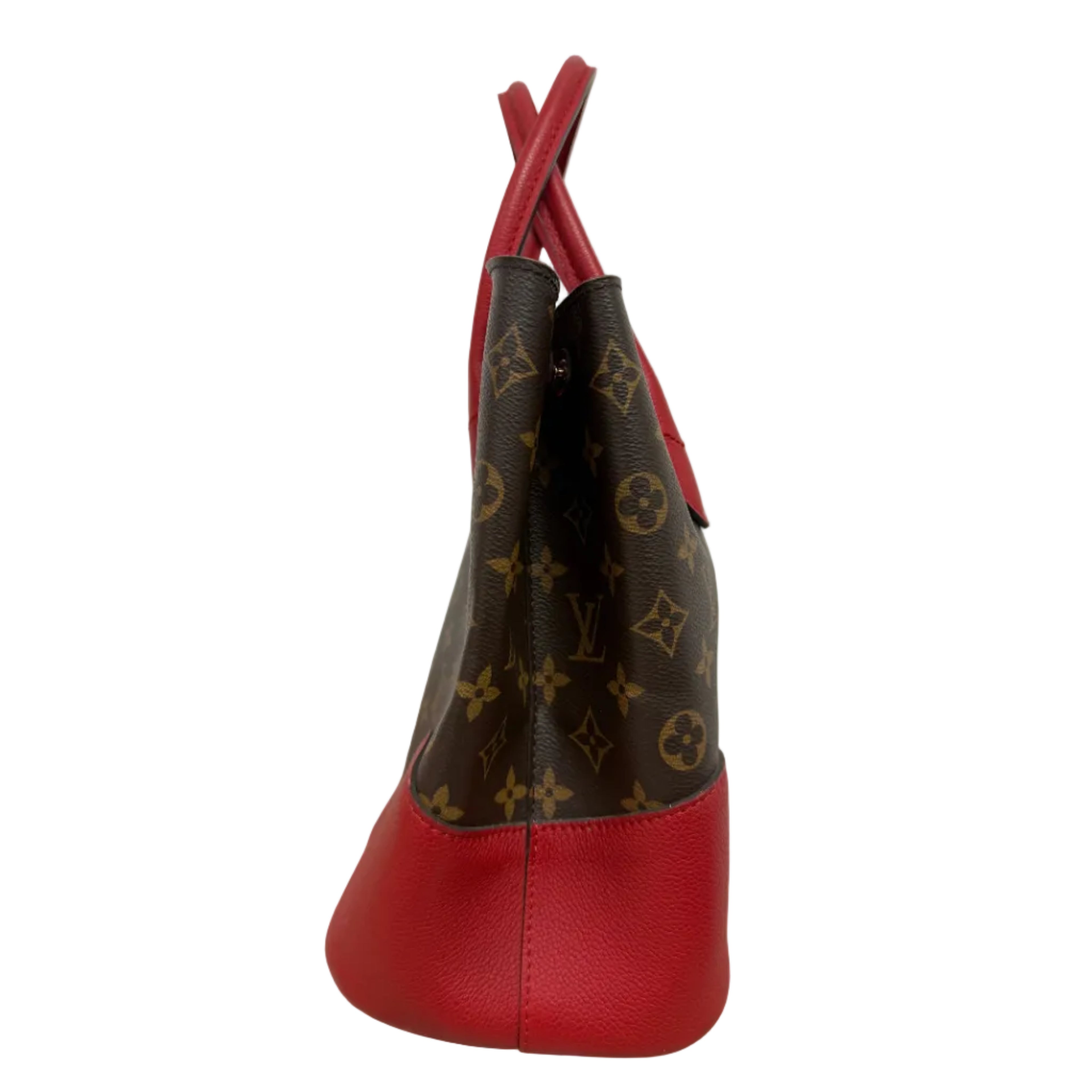 Louis Vuitton Flandrin Bag in Monogram Canvas and Red Calfskin