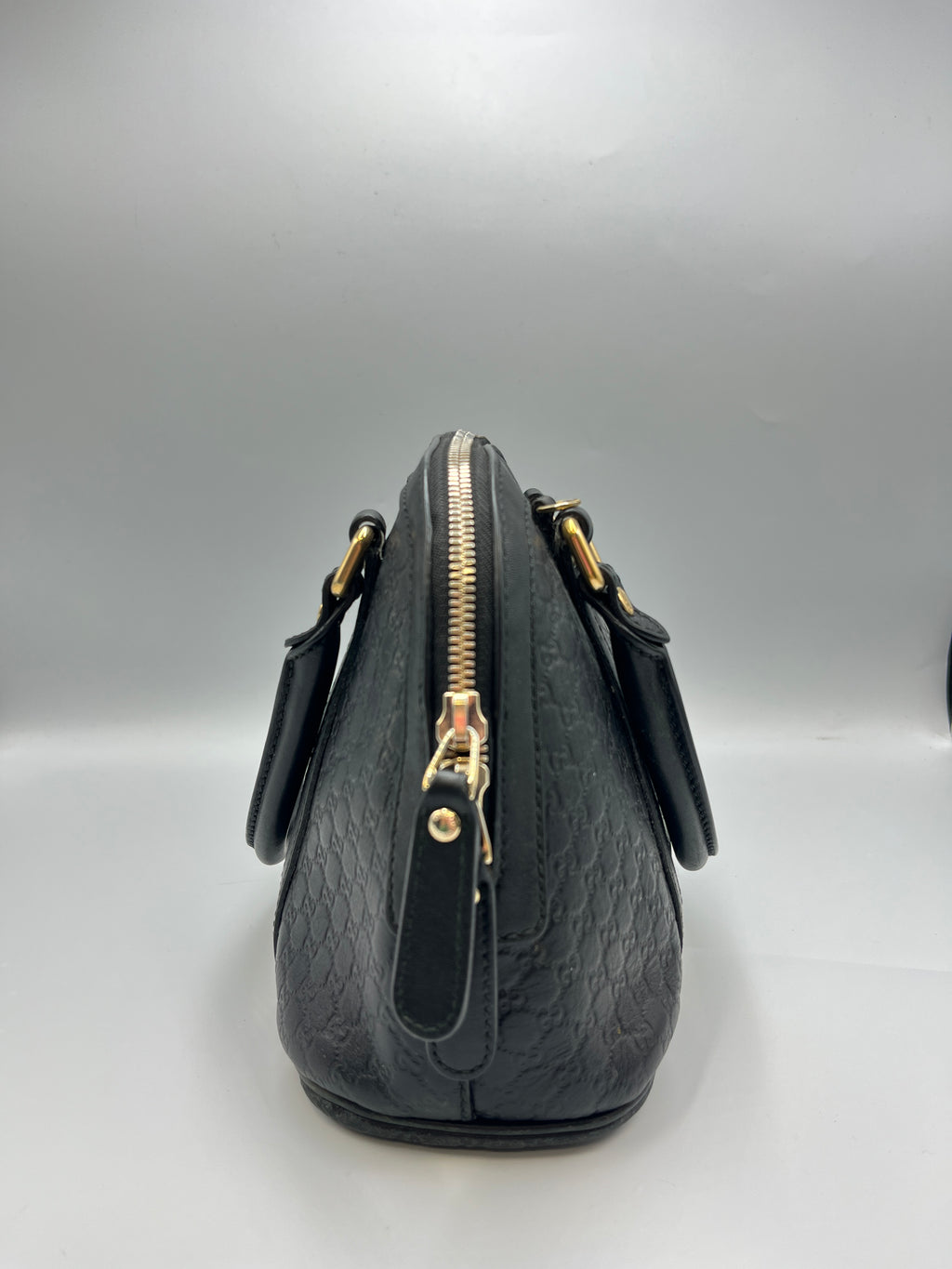 Gucci Guccissima Black Leather Dome Bag
