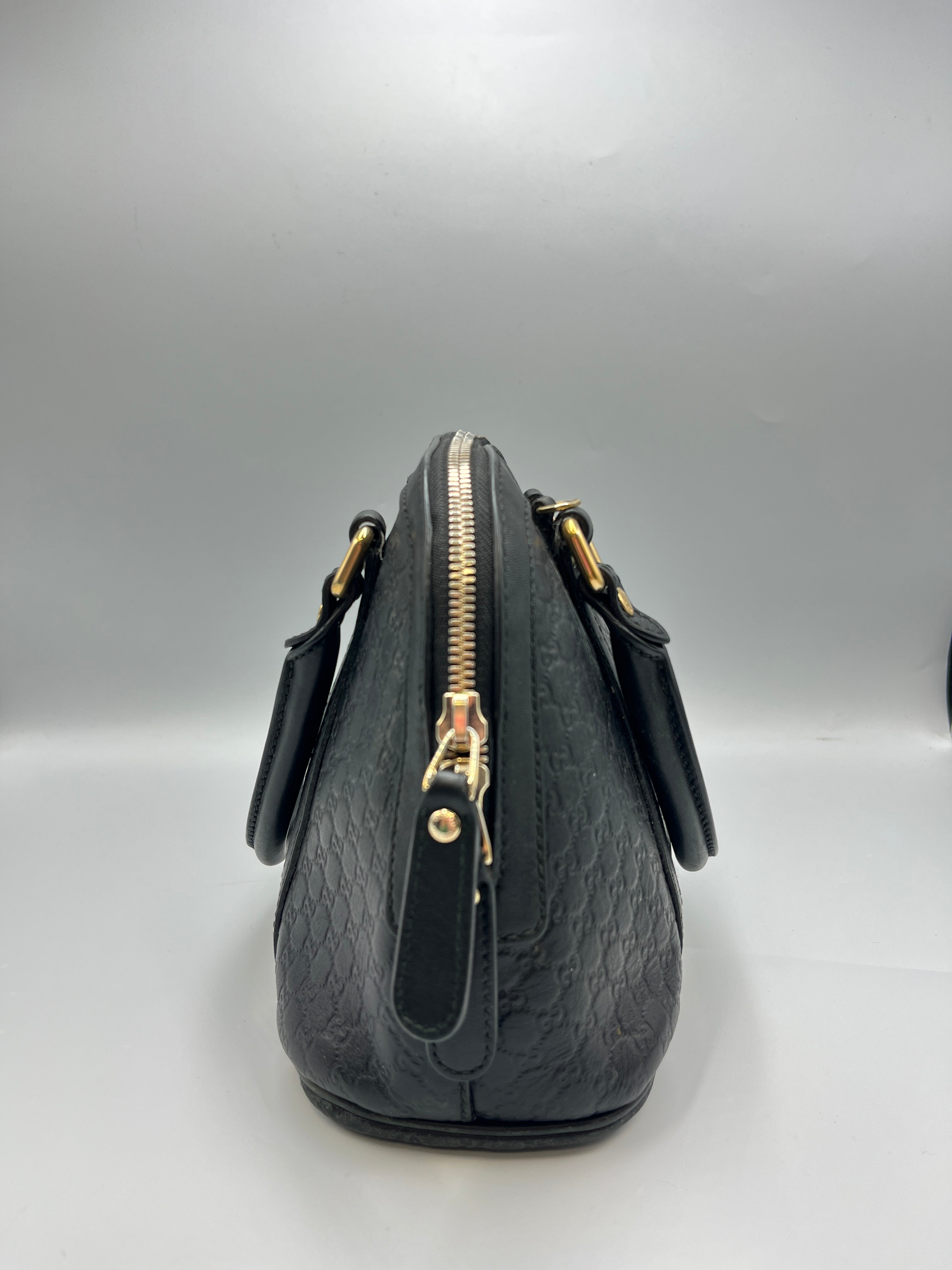 Gucci Guccissima Black Leather Dome Bag