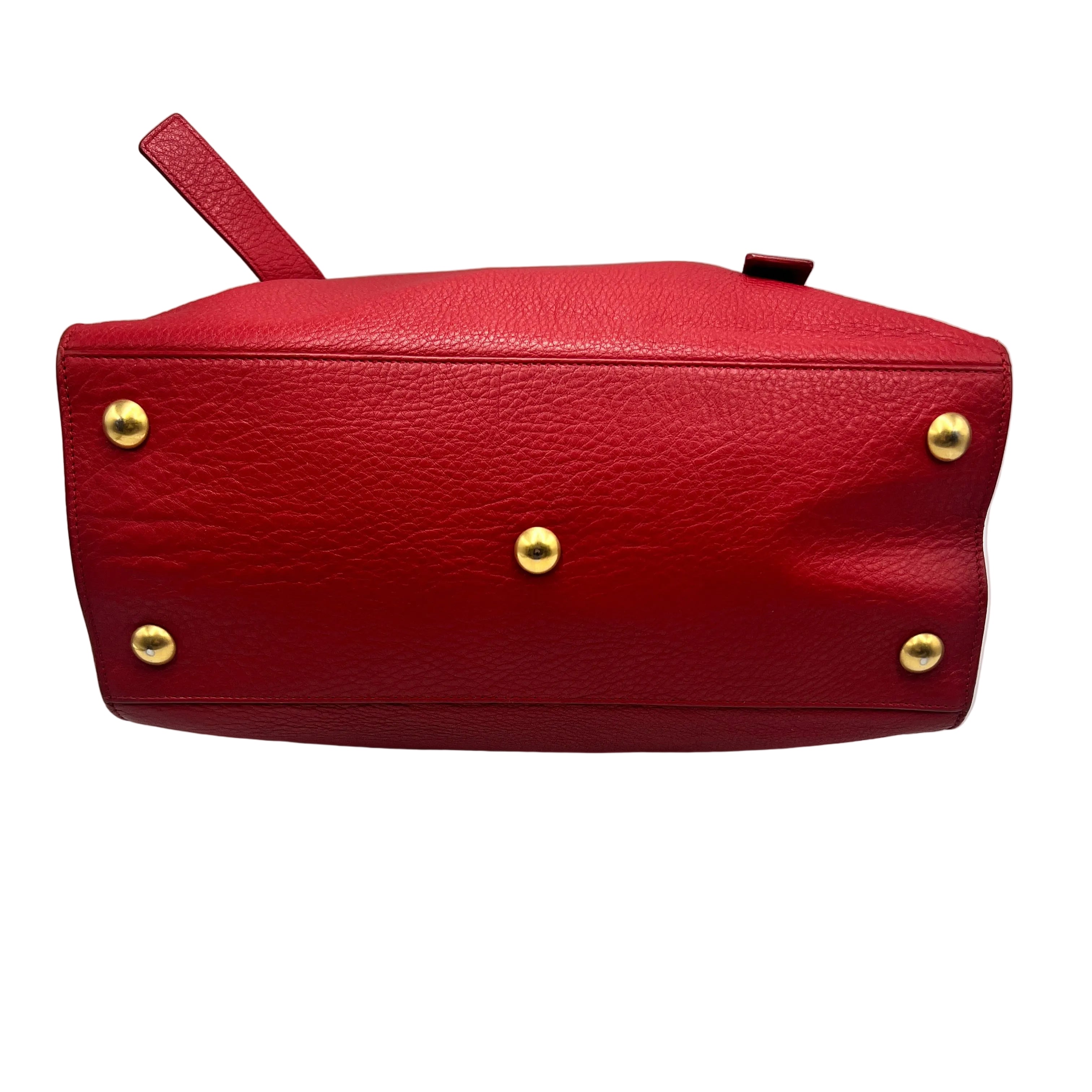 Yves Saint Laurent (YSL) Muse Two Bag in Red Textured Leather