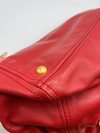 Prada Red Vitello Shine Leather Tote Bag