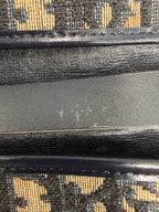 Vintage Christian Dior Trotter Oblique Canvas Clutch Bag in Navy & Beige