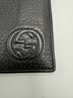 Gucci Interlocking G Continental Flap Wallet in Black Dollar Calf Leather