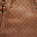 Gucci Bamboo Tassel Tote in Medium Brown Guccissima Leather