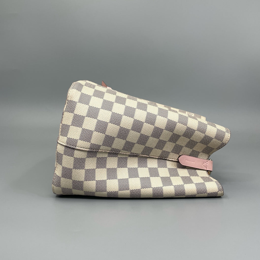 Louis Vuitton NeoNoe MM Damier Azur Bucket Bag with Rose Ballerine Trim