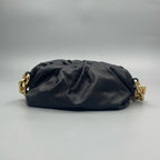 Bottega Veneta The Chain Pouch in Black Vitello Nappato with Gold Hardware