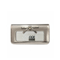 Vintage Gucci Metallic Silver Leather Mirror Clutch Bag with Bow Detail