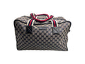 Gucci Vintage Navy GG Canvas Web Boston Duffle Bag with Red/Navy Web Stripe | Designer Resale