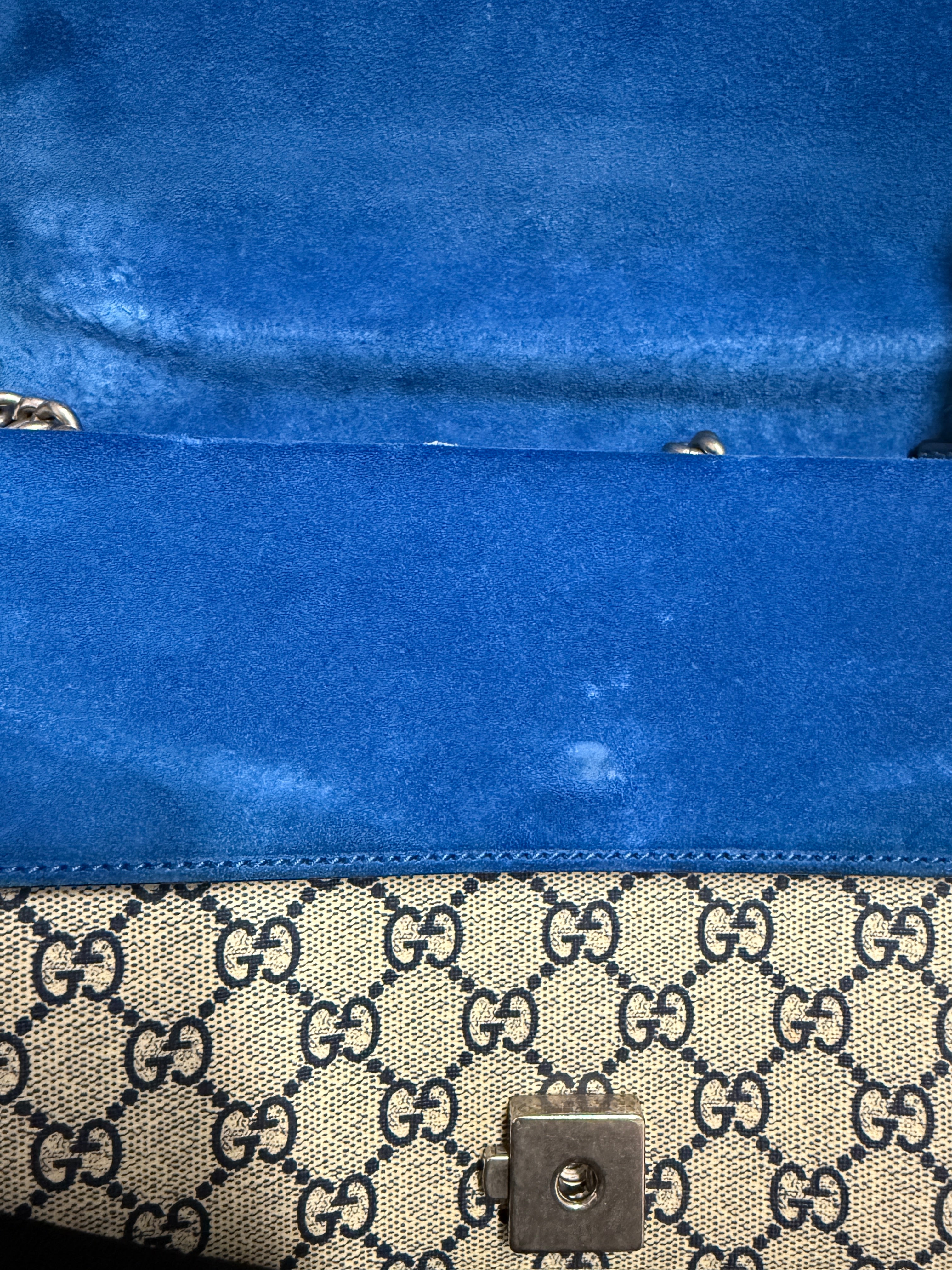 Gucci Dionysus GG Supreme Blooms Medium Shoulder Bag Blue