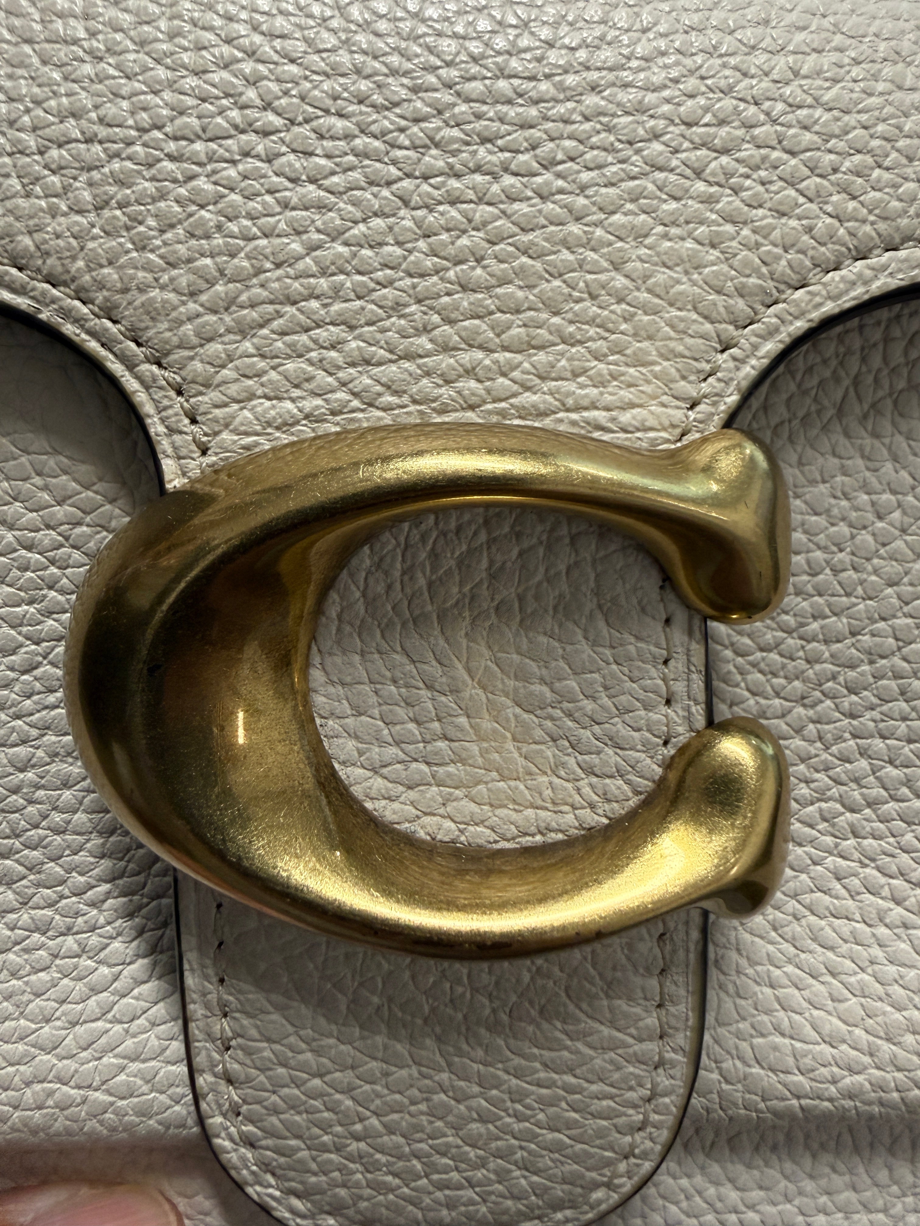 Coach Tabby Shoulder Bag 26 in Chalk Polished Pebble Leather