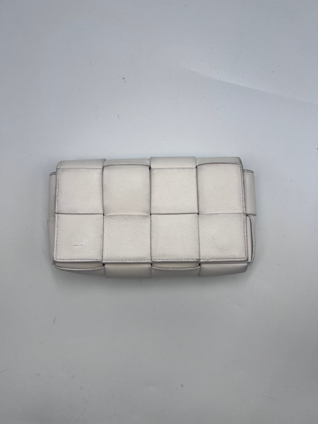Bottega Veneta Cassette Intrecciato Leather Bag Chalk