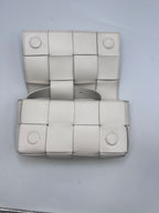 Bottega Veneta Cassette Intrecciato Leather Bag Chalk