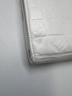 Chanel Icon Embossed White Lambskin Flap Long Wallet