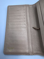 Chanel Camellia Embossed Leather Flap Long Wallet Lime Green