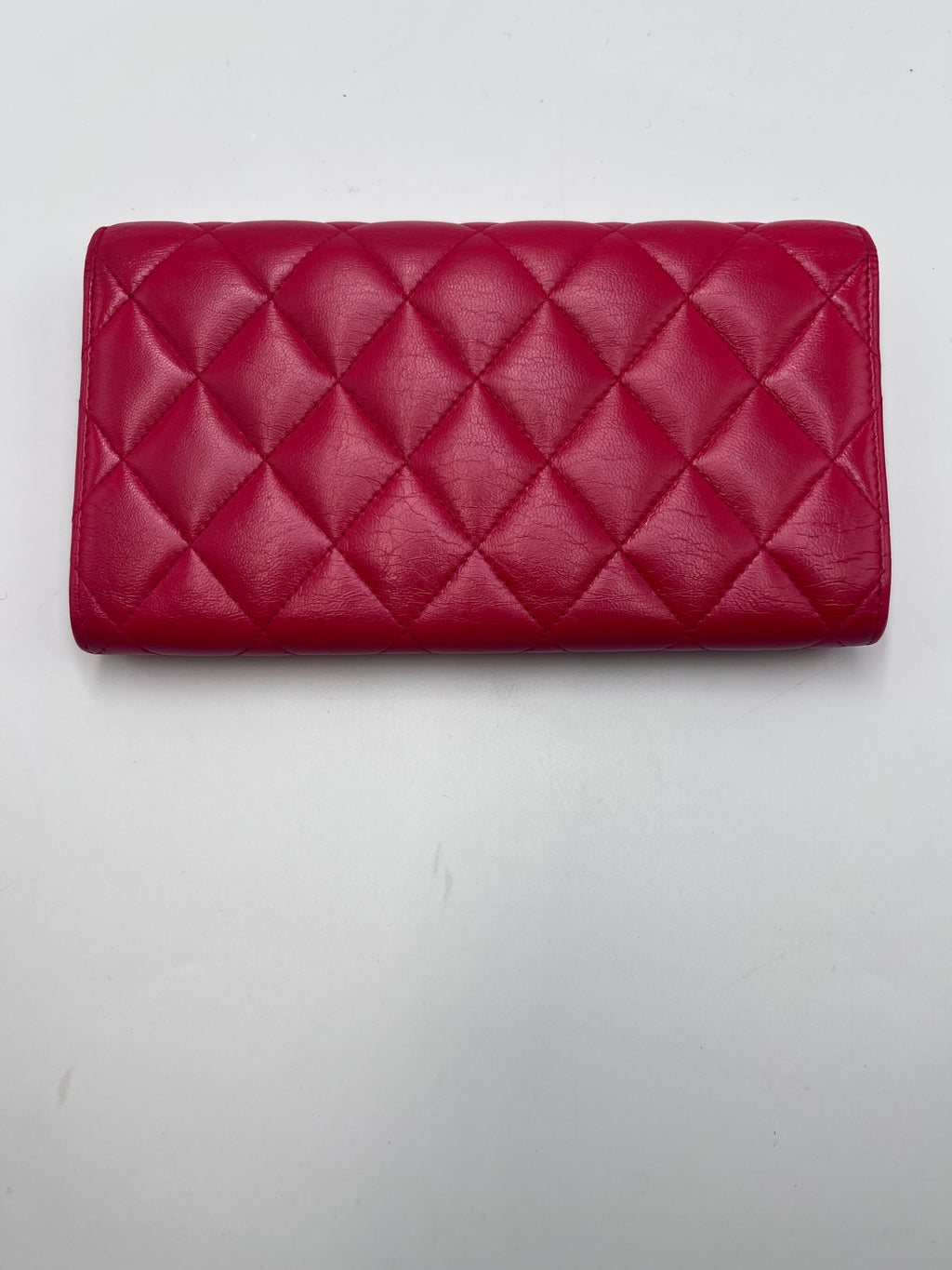 Chanel Classic Quilted Lambskin Flap Long Wallet Red