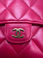 Chanel Classic Quilted Lambskin Flap Long Wallet Red