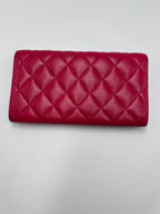 Chanel Classic Quilted Lambskin Flap Long Wallet Red