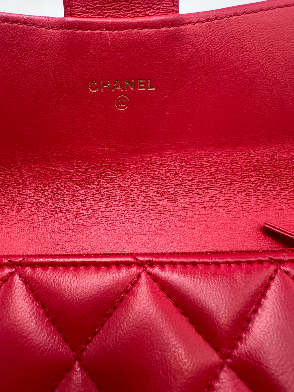 Chanel Classic Quilted Lambskin Flap Long Wallet Red