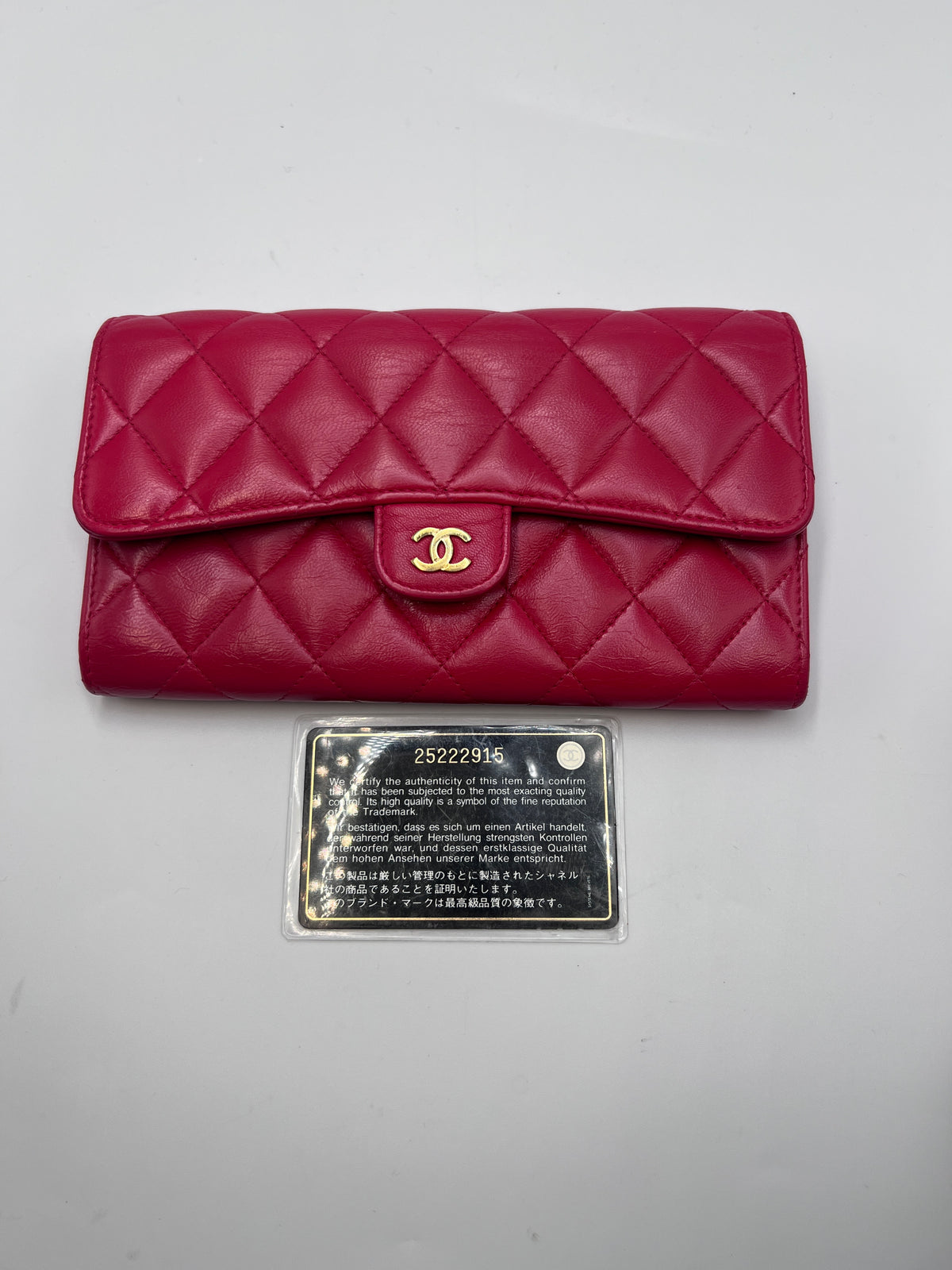 Chanel Classic Quilted Lambskin Flap Long Wallet Red