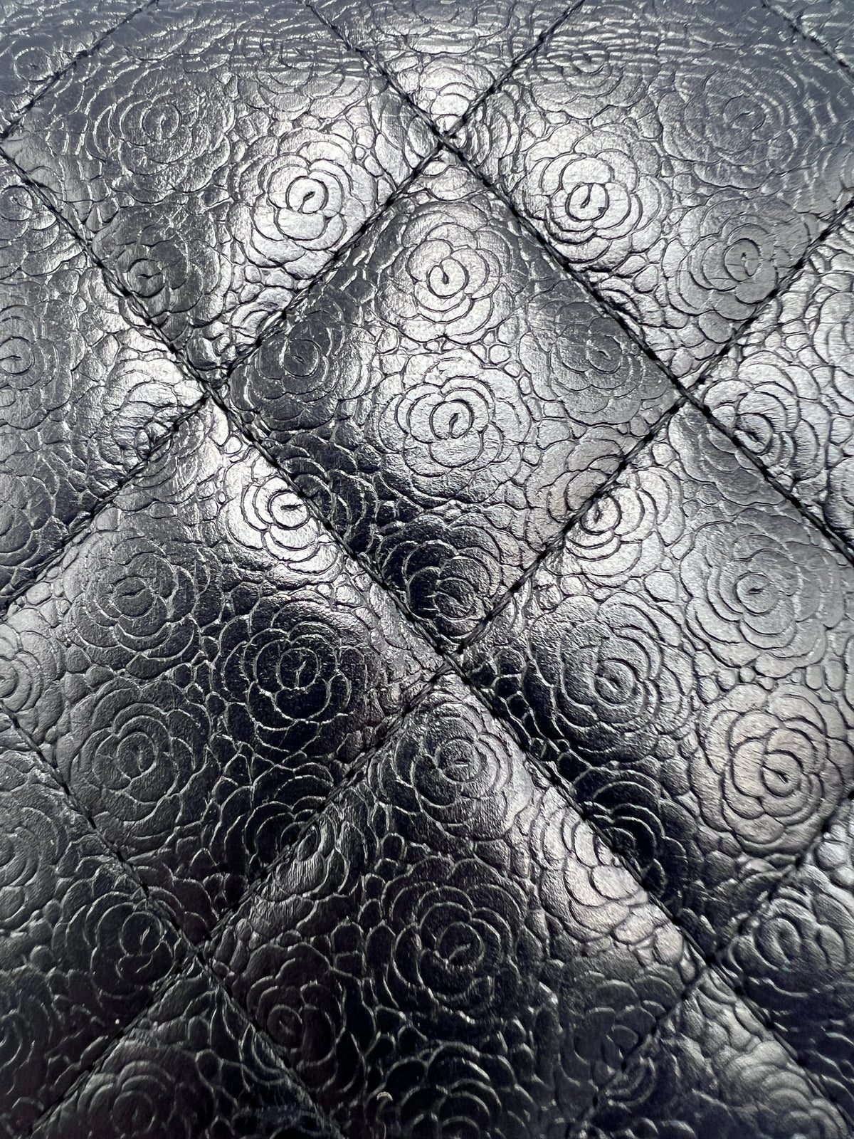 Chanel Camellia Embossed Quilted Leather Flap Long Wallet