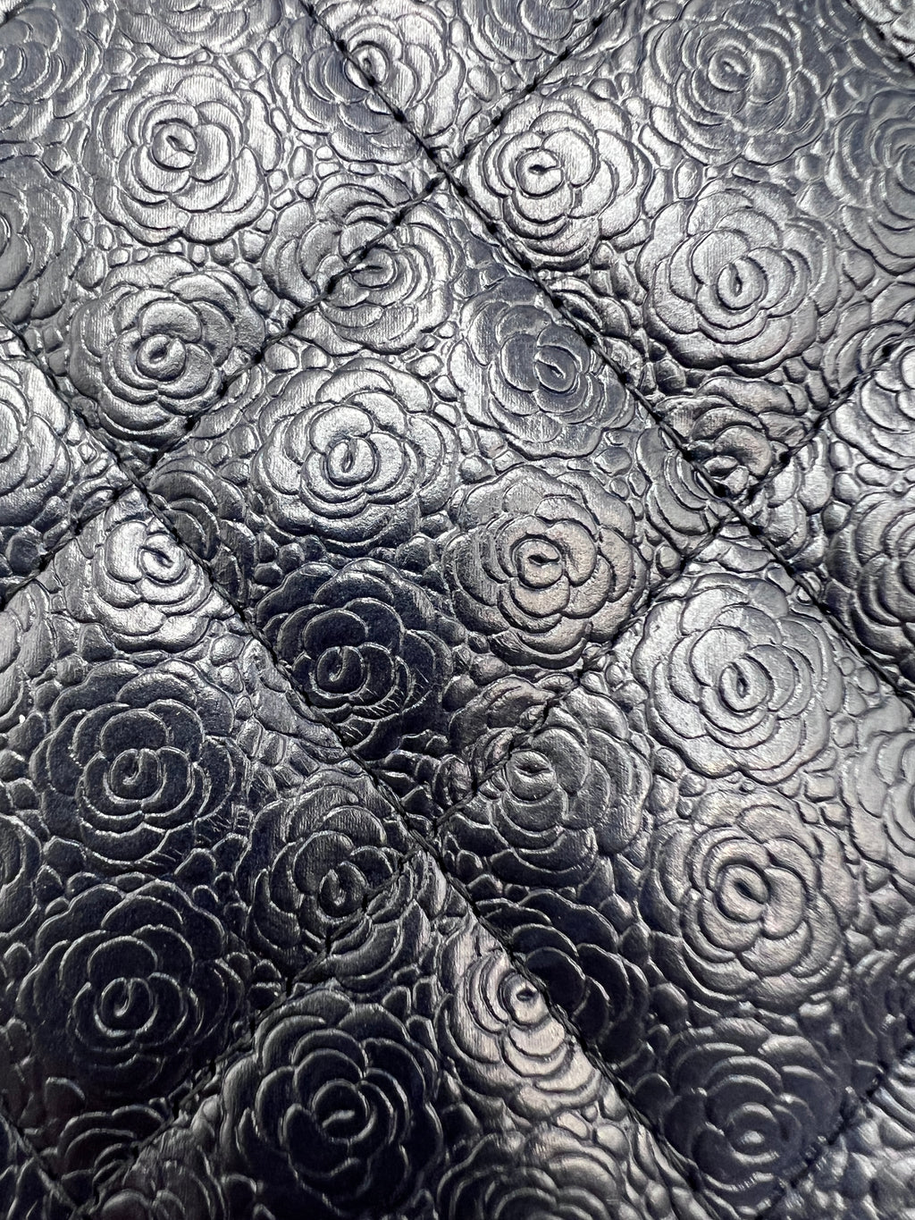 Chanel Camellia Embossed Quilted Leather Flap Long Wallet