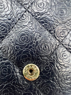 Chanel Camellia Embossed Quilted Leather Flap Long Wallet