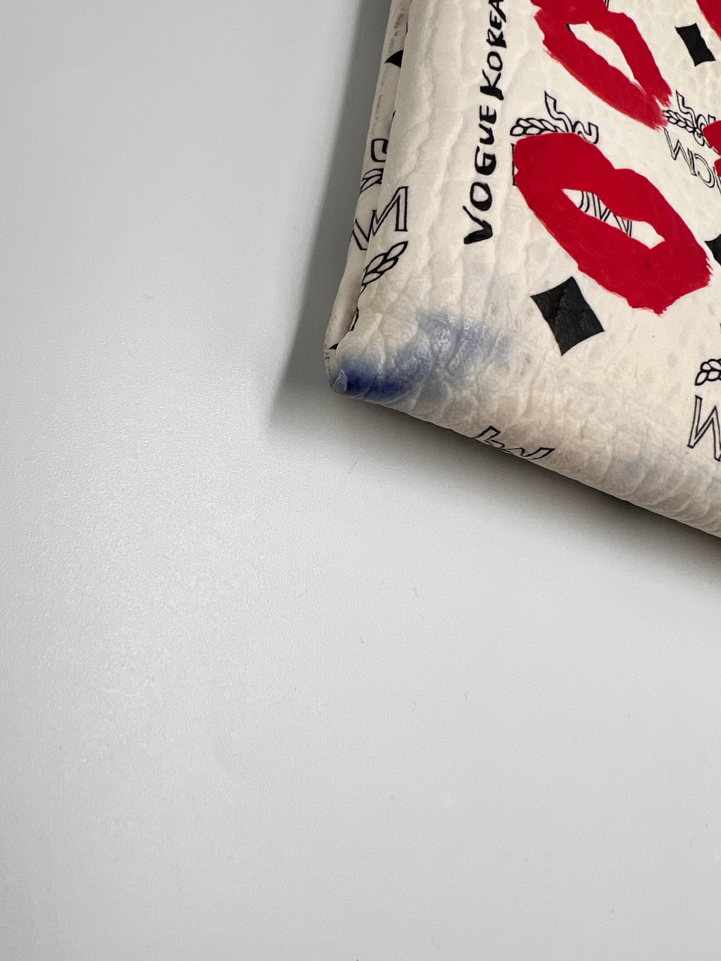MCM Large Zip Pouch in White Visetos