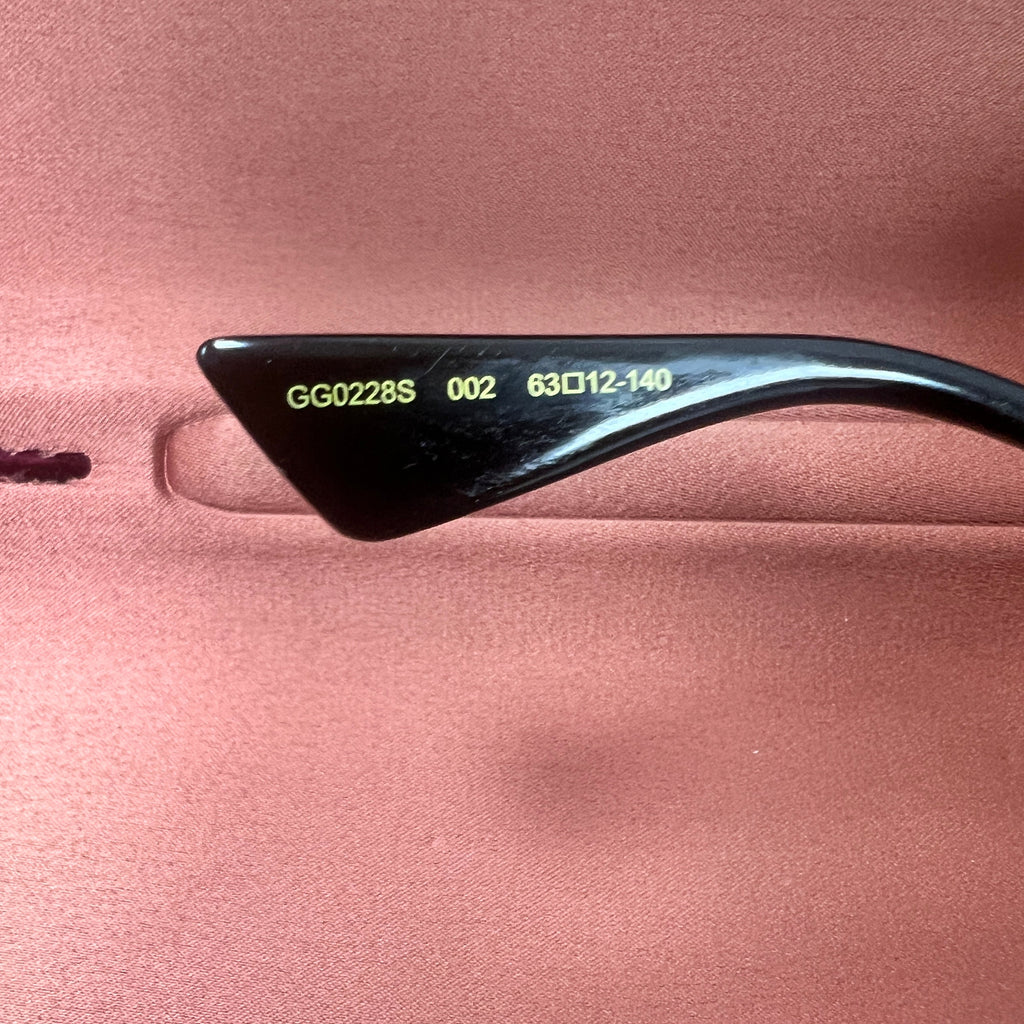 Gucci Oversized Glitter Rim Aviator Sunglasses (GG0228S)