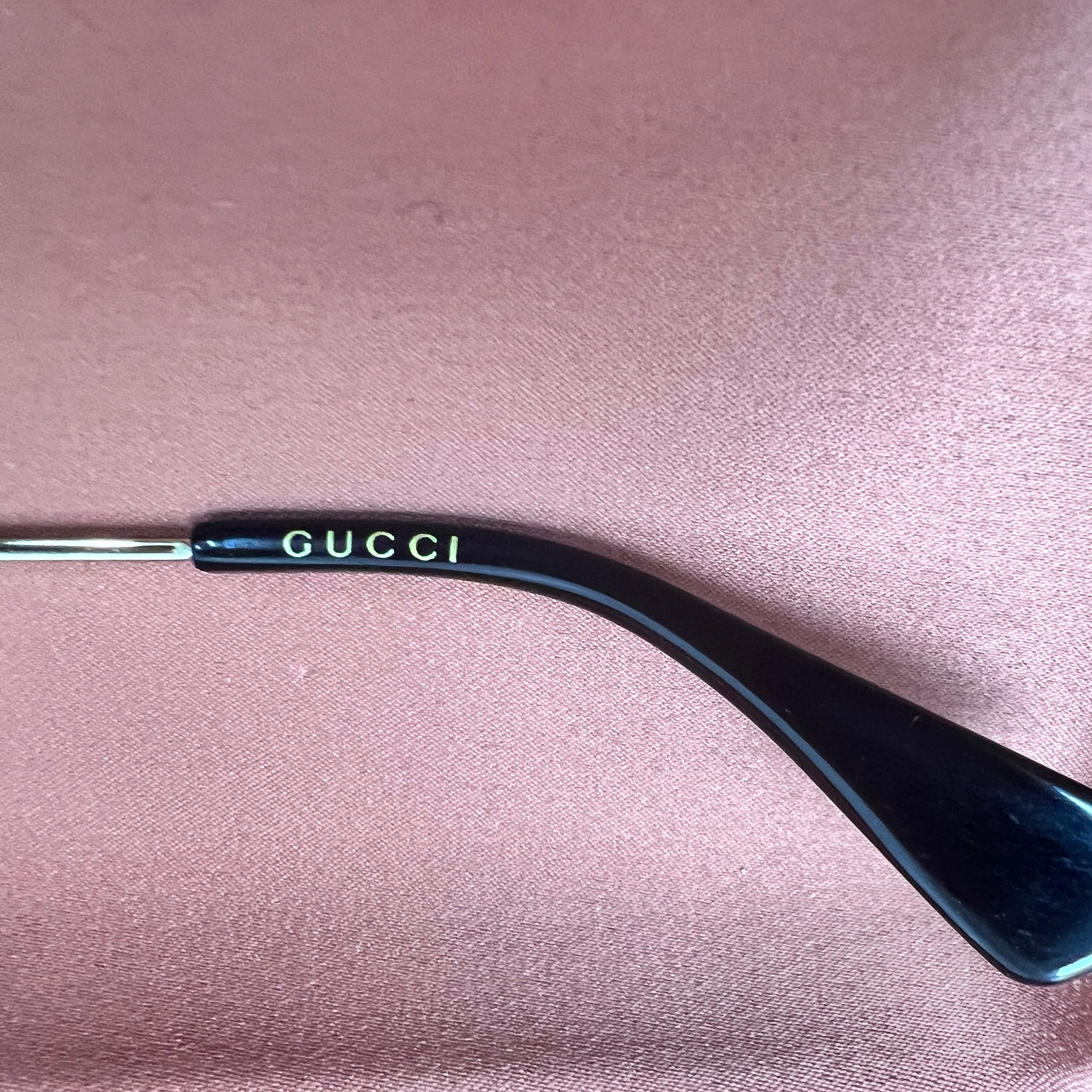 Gucci Oversized Glitter Rim Aviator Sunglasses (GG0228S)