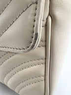 Gucci GG Marmont Matelassé Small Shoulder Bag in White Leather (22cm)