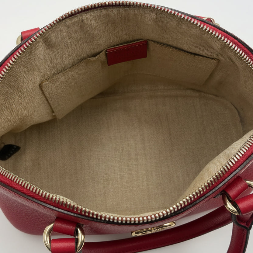 Gucci GG Charm Dome Satchel in Teal Micro guccissima Leather