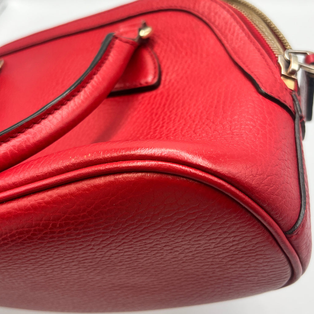 Gucci GG Charm Dome Satchel in Teal Micro guccissima Leather
