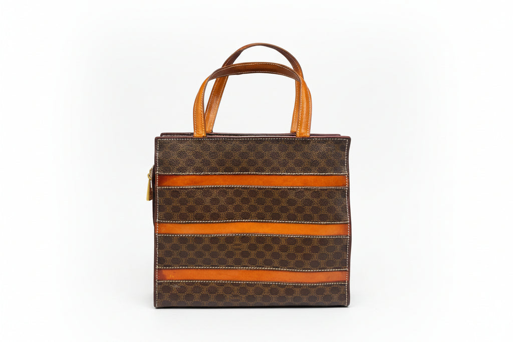 Vintage Celine Macadam Canvas Horizontal Tote Bag