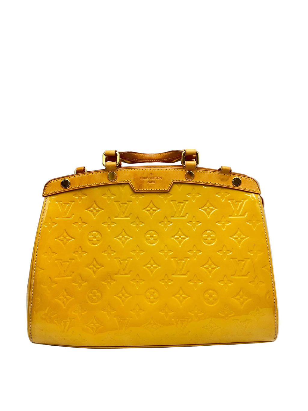 Louis Vuitton Brea MM Monogram Vernis Amarante Yellow