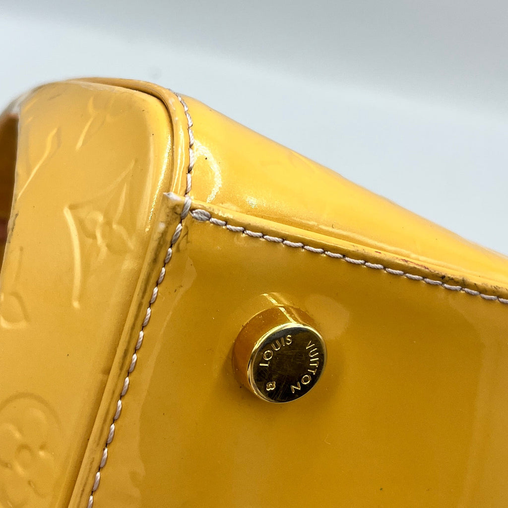 Louis Vuitton Brea MM Monogram Vernis Amarante Yellow