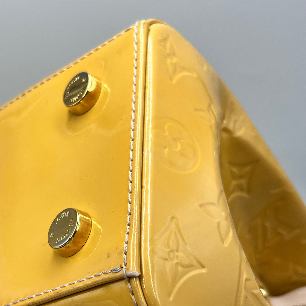 Louis Vuitton Brea MM Monogram Vernis Amarante Yellow
