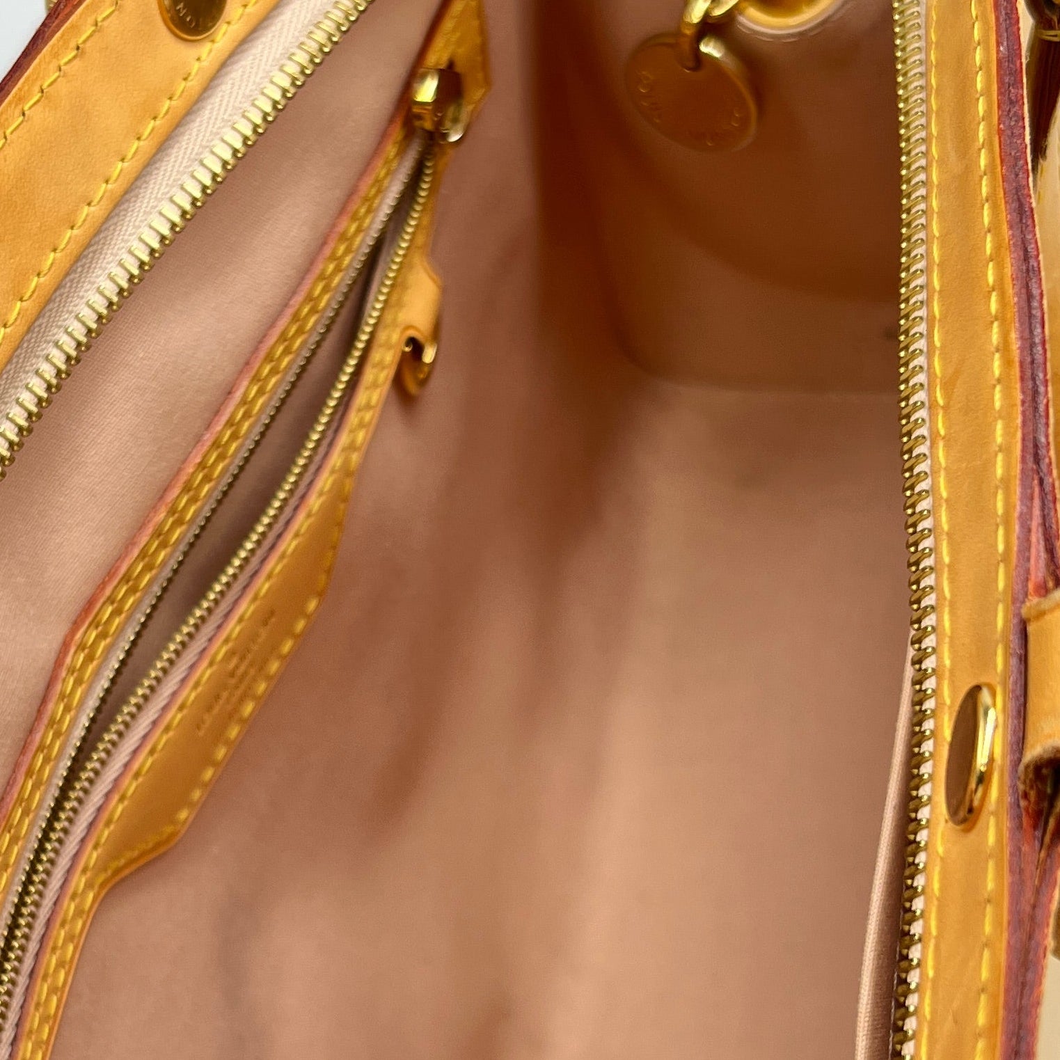 Louis Vuitton Brea MM Monogram Vernis Amarante Yellow