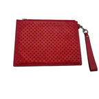 Gucci Red Stud Leather Wristlet/Clutch Bag