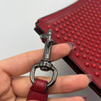 Gucci Red Stud Leather Wristlet/Clutch Bag