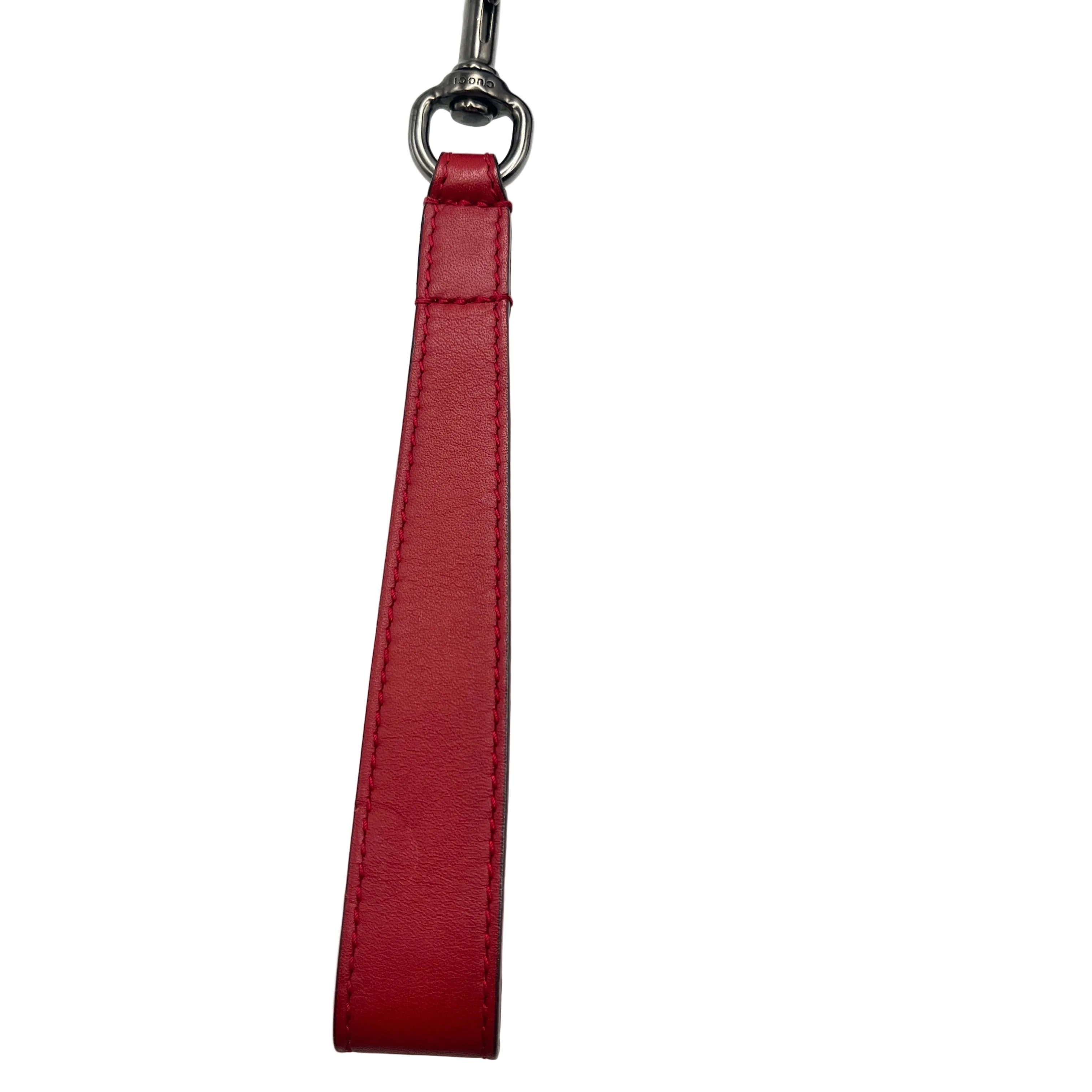 Gucci Red Stud Leather Wristlet/Clutch Bag