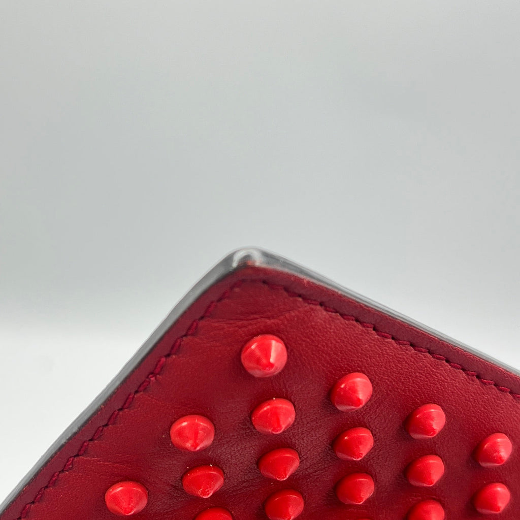 Gucci Red Stud Leather Wristlet/Clutch Bag