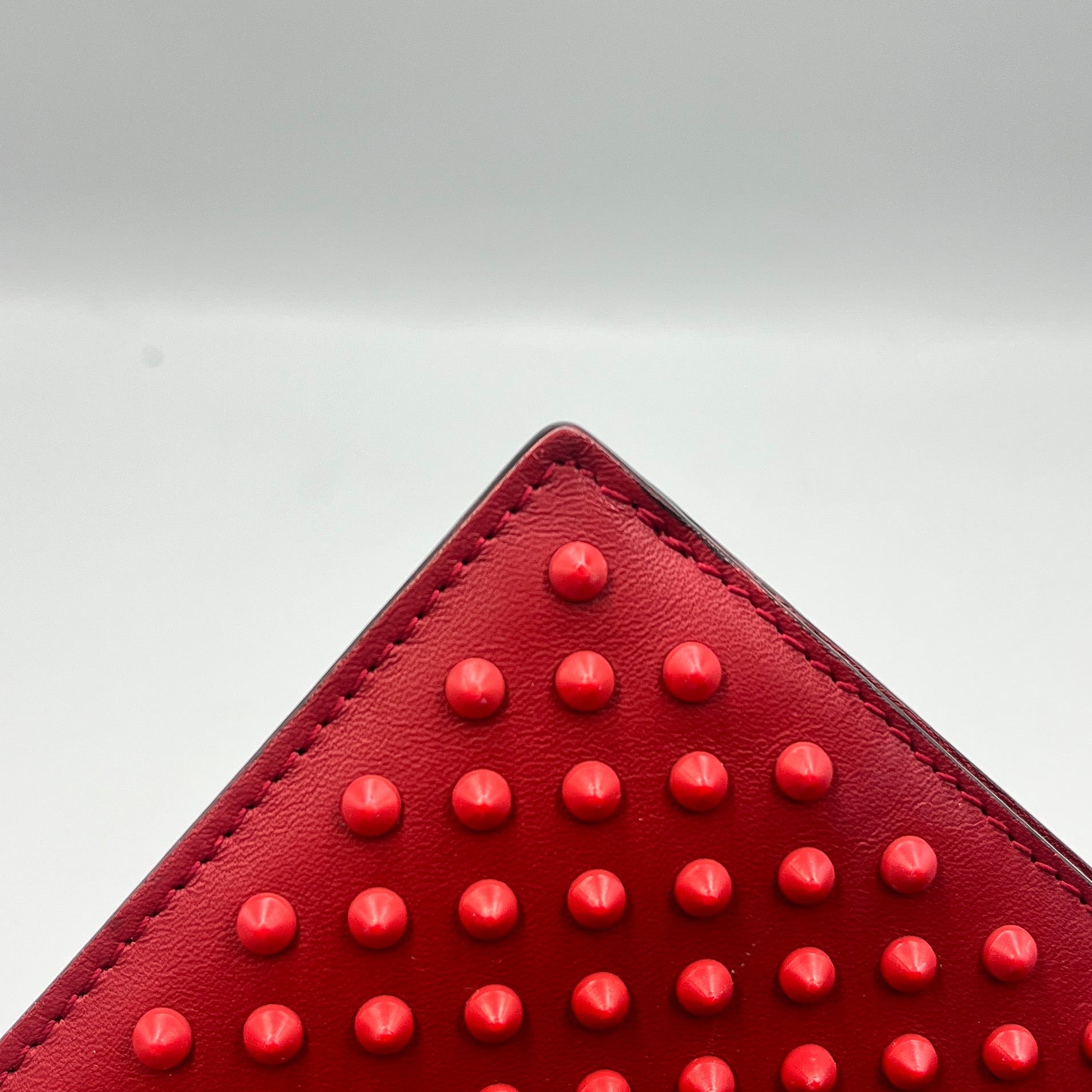 Gucci Red Stud Leather Wristlet/Clutch Bag