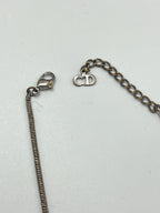 Christian Dior Vintage Silver-Tone "Dior" Script Logo Pendant Necklace