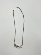 Christian Dior Vintage Silver-Tone "Dior" Script Logo Pendant Necklace