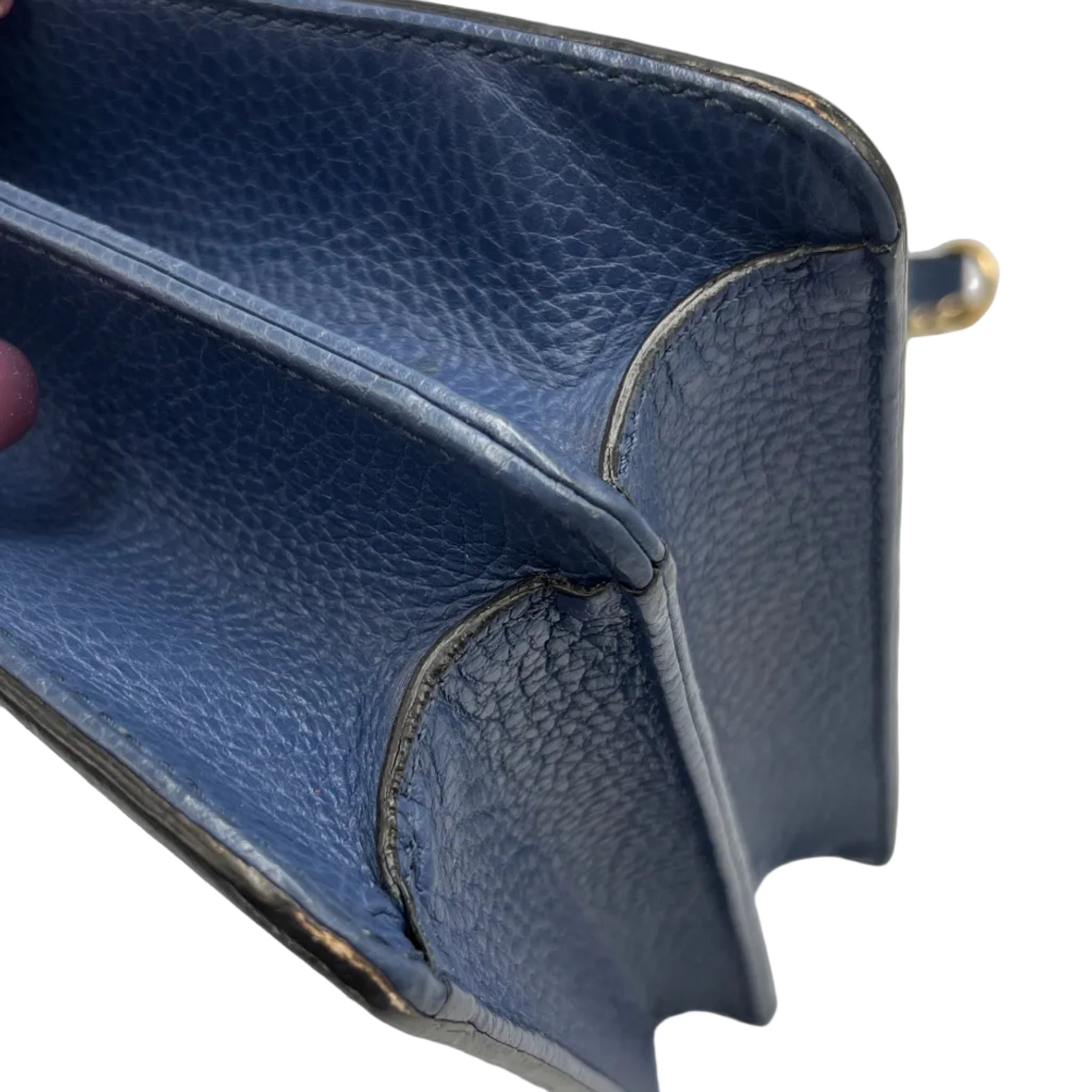 Gucci Interlocking G Medium Shoulder Bag in Blue Dollar Calf Leather